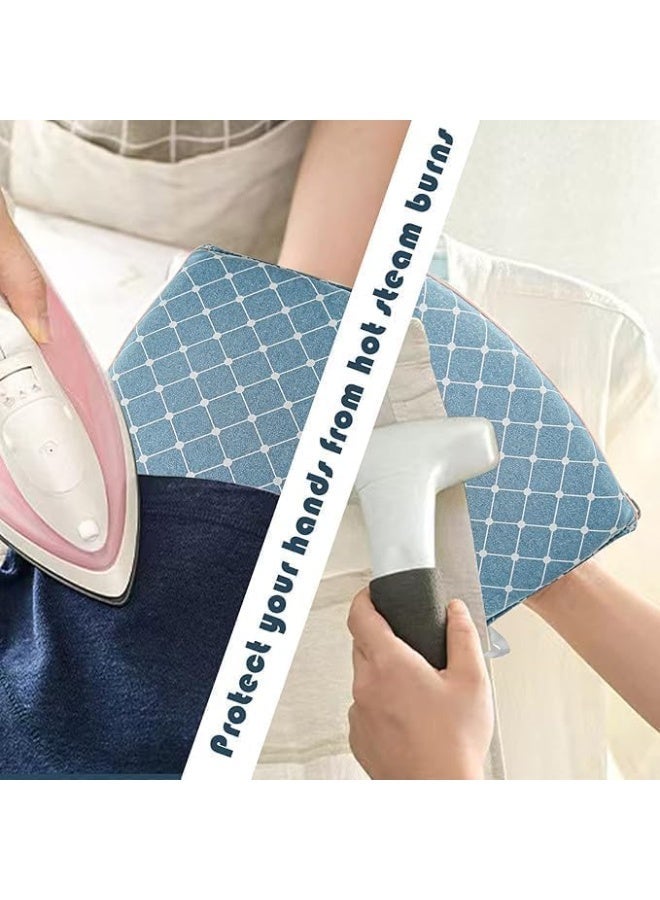 قفاز مكواة بخارية للملابس، مقاوم للحرارة، مزود بحلقة للأصابع، لوح كي محمول باليد، ملحق حماية من البخار لمكواة الملابس، أزرق - Image 3